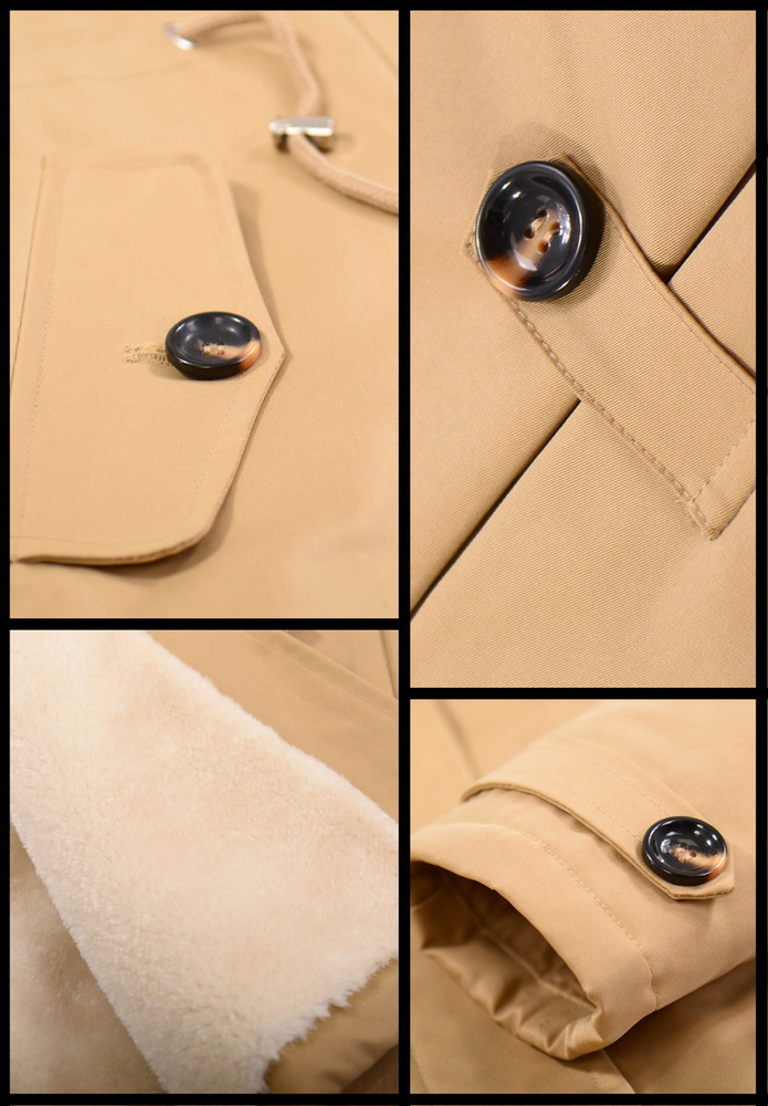 Damska Parka Kurtka Zimowa Beżowa