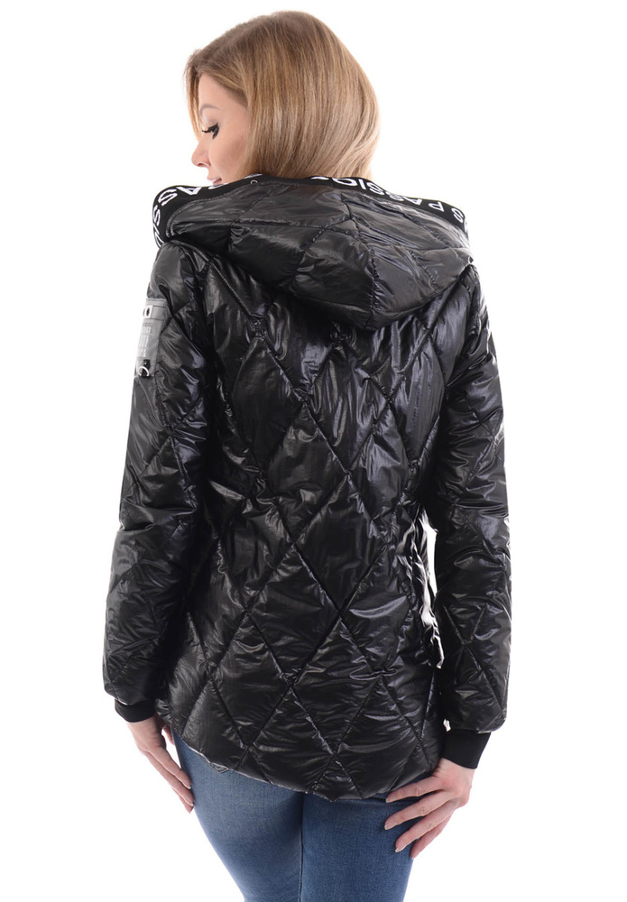 Damska Wiosenna Ortalion Kurtka Czarna