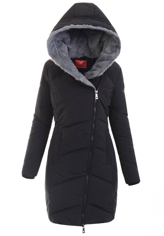 Damska Zimowa Ortalionowa Kurtka Czarna