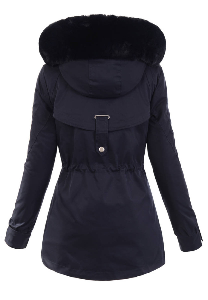 Damska Kurtka Parka Ciemno Granatowa