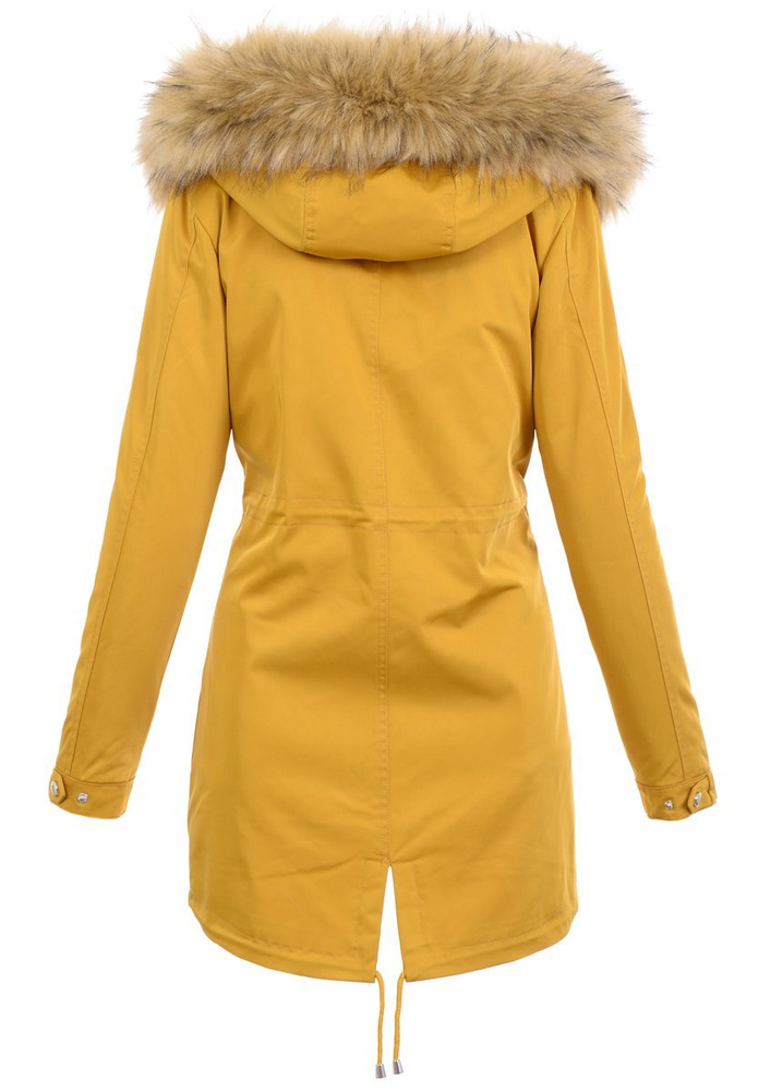 Damska Parka Kurtka 2w1 Zimowa Camel