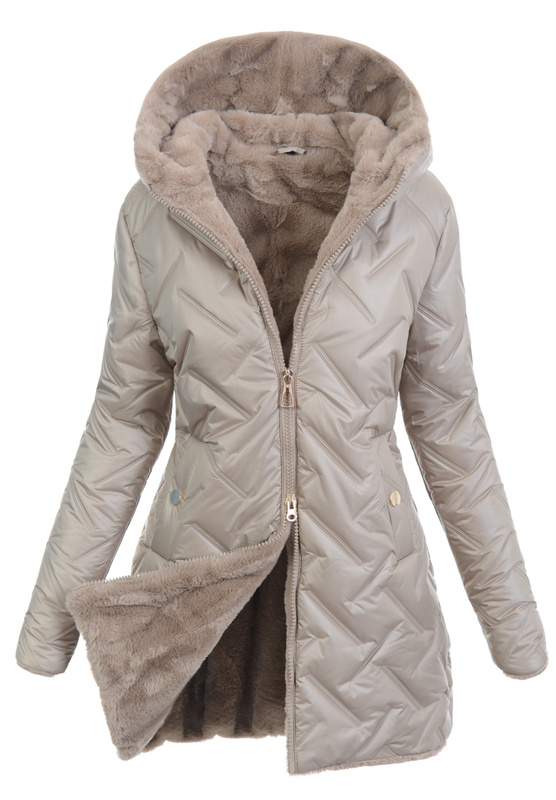 Damska Kurtka Zimowa Beżowa