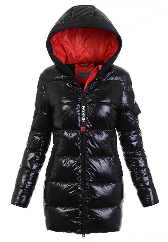 Damska Kurtka Ortalionowa Eliza Czarno-Czerwona