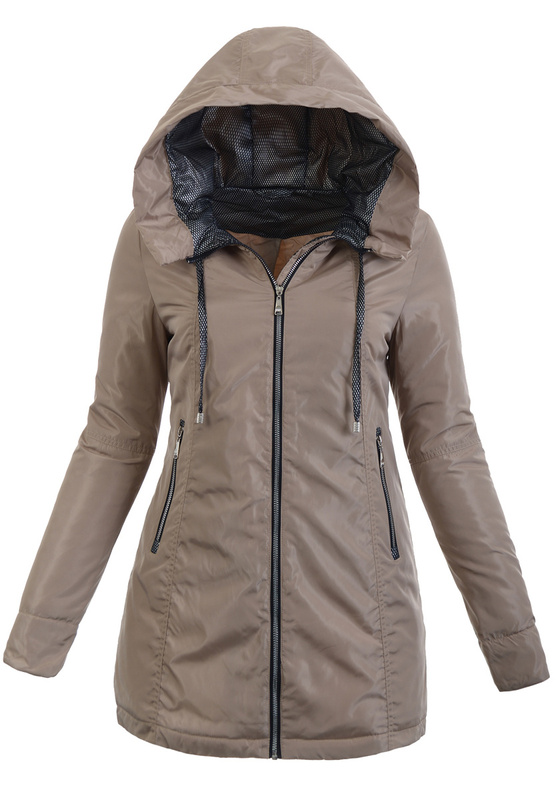Damska Wiosenna Kurtka Beżowa