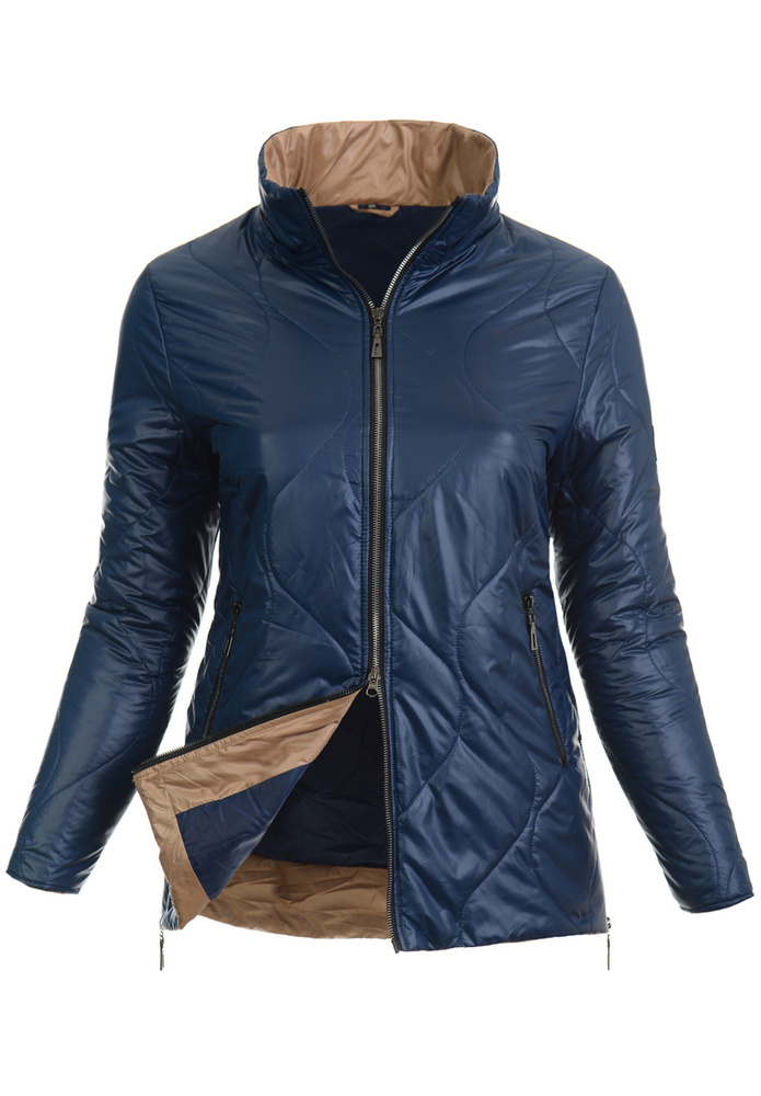 Damska Wiosenna Ortalion Kurtka Granatowa