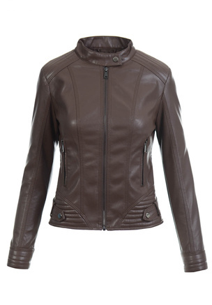 Damska Kurtka Ramoneska Brązowa