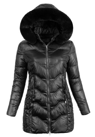 Damska Zimowa Ortalionowa Kurtka Czarna