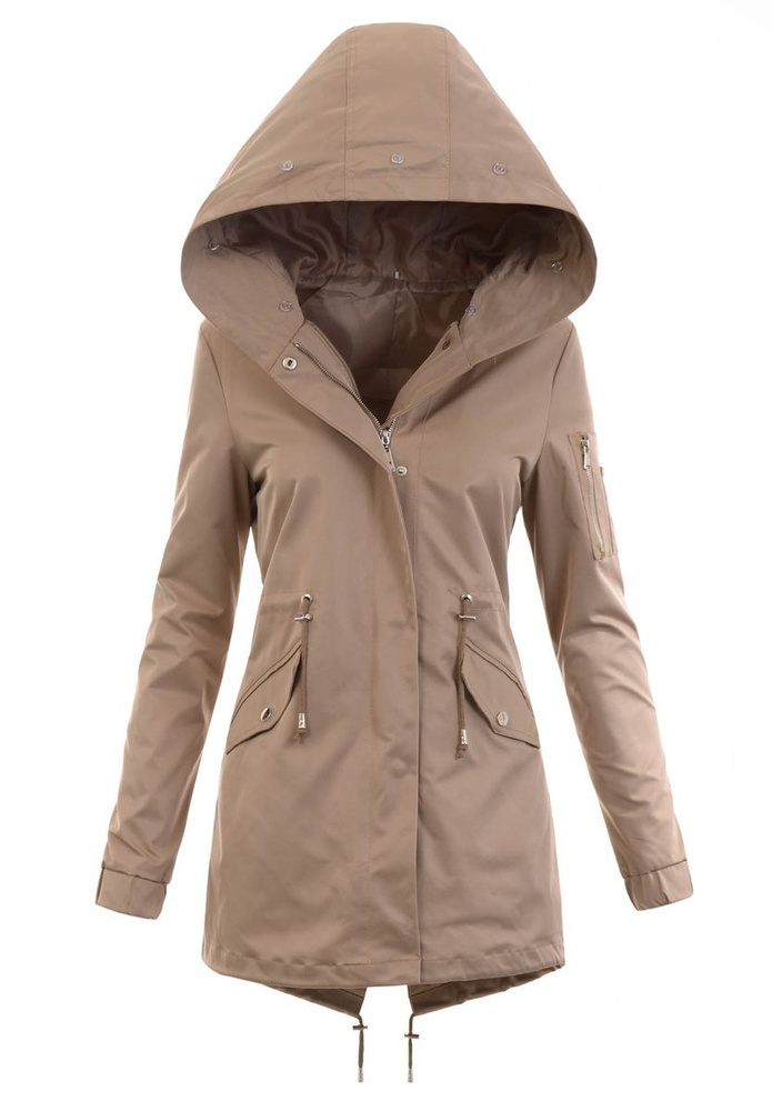 Damska Parka Kurtka 2w1 Zimowa Beżowa