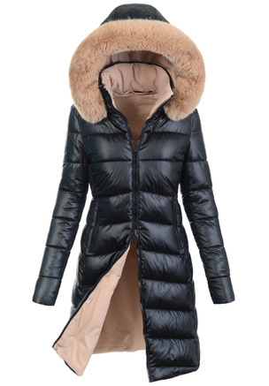 Damska Zimowa Ortalionowa Kurtka Czarna