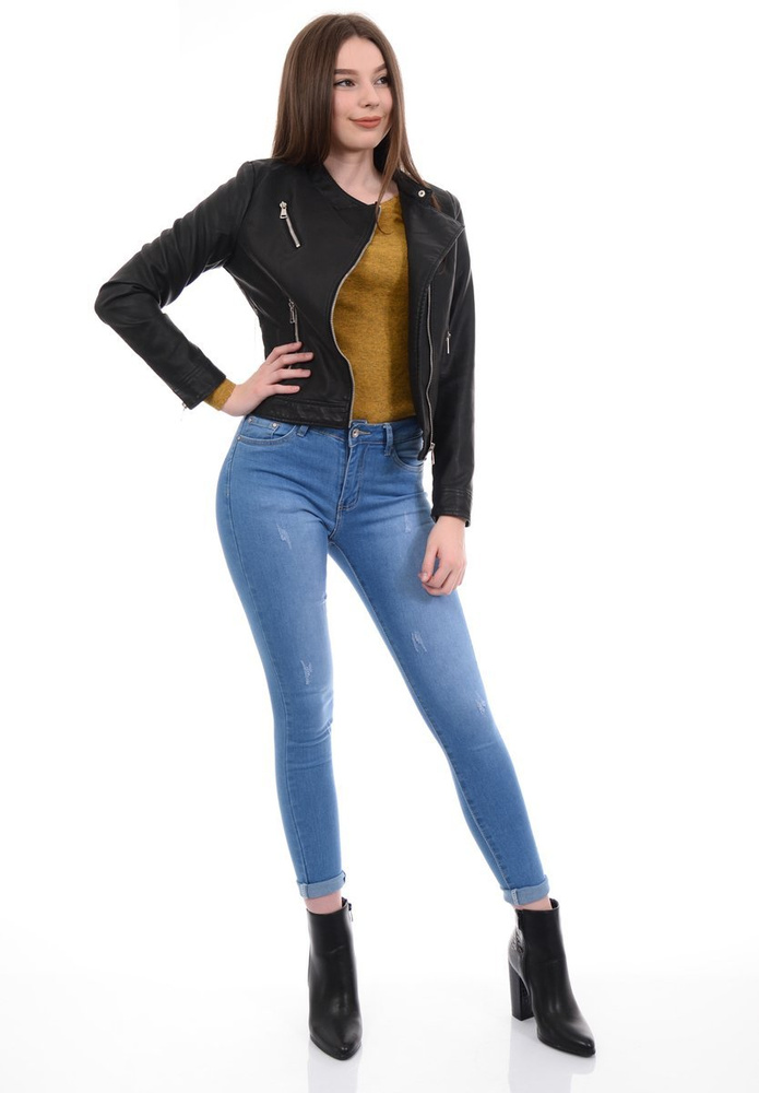 Damskie Spodnie Jeansowe Niebieskie