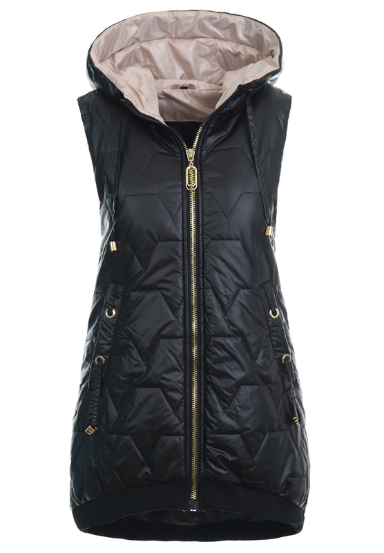 Damska Kamizelka Bezrękawnik Czarna