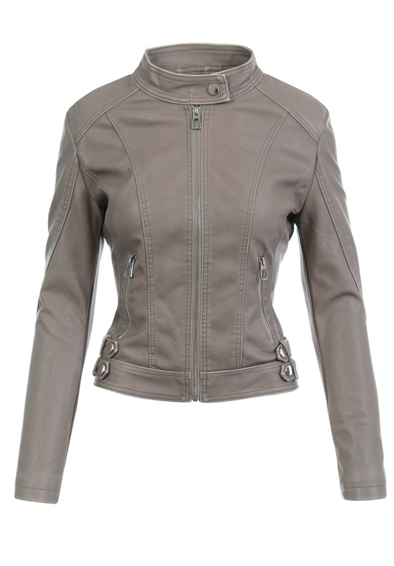 Damska Kurtka Ramoneska Beżowa