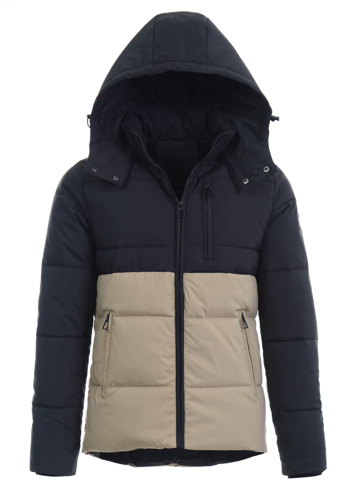 Męska Zimowa Kurtka Beżowo-Czarna