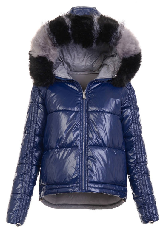 Damska Zimowa Ortalionowa Kurtka Granat