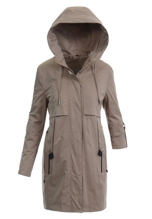 Damska Wiosenno-Jesienna Kurtka Parka Beżowa