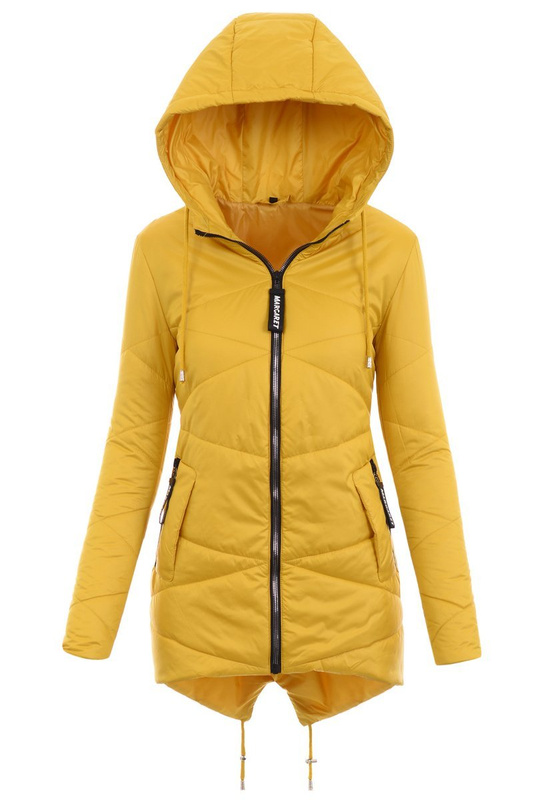 Damska Wiosenno Jesienna Kurtka Żółta