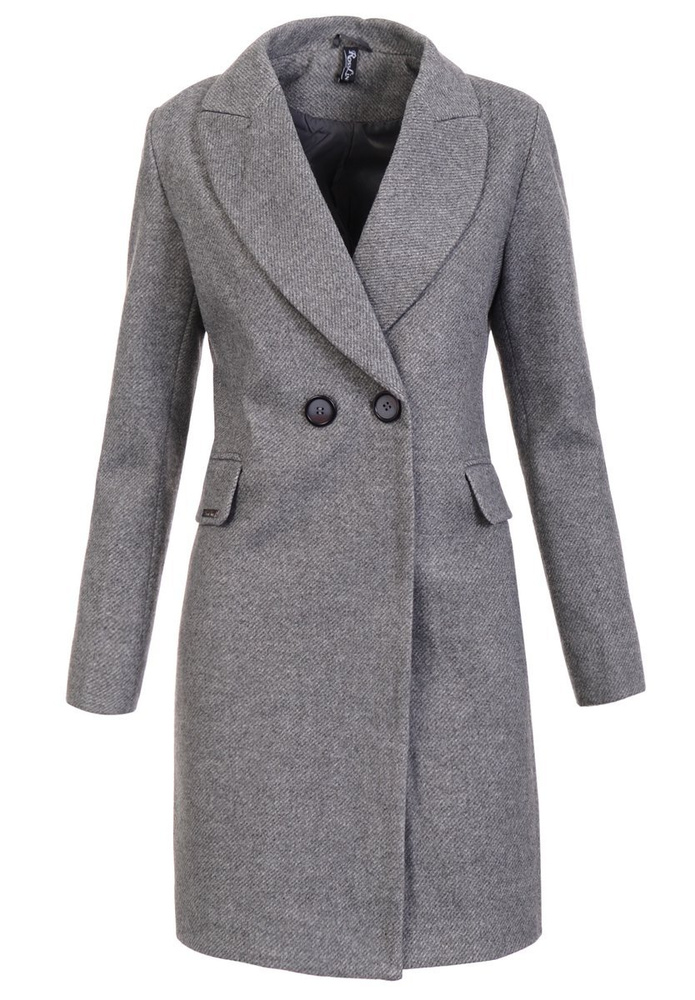 Damski Przejściowy Płaszcz Dzianina Szary