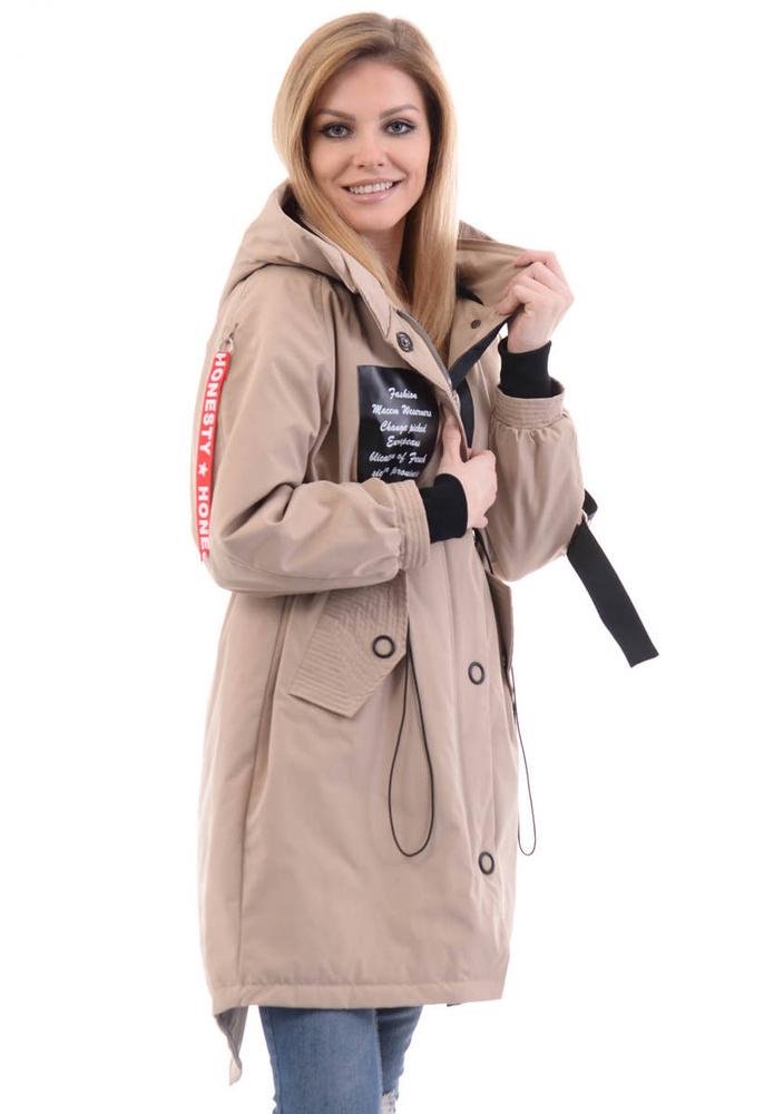 Damska Parka Wiosenna Zielona