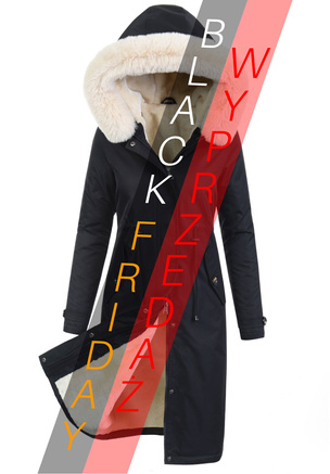 Damska Parka Kurtka Zimowa Czarna