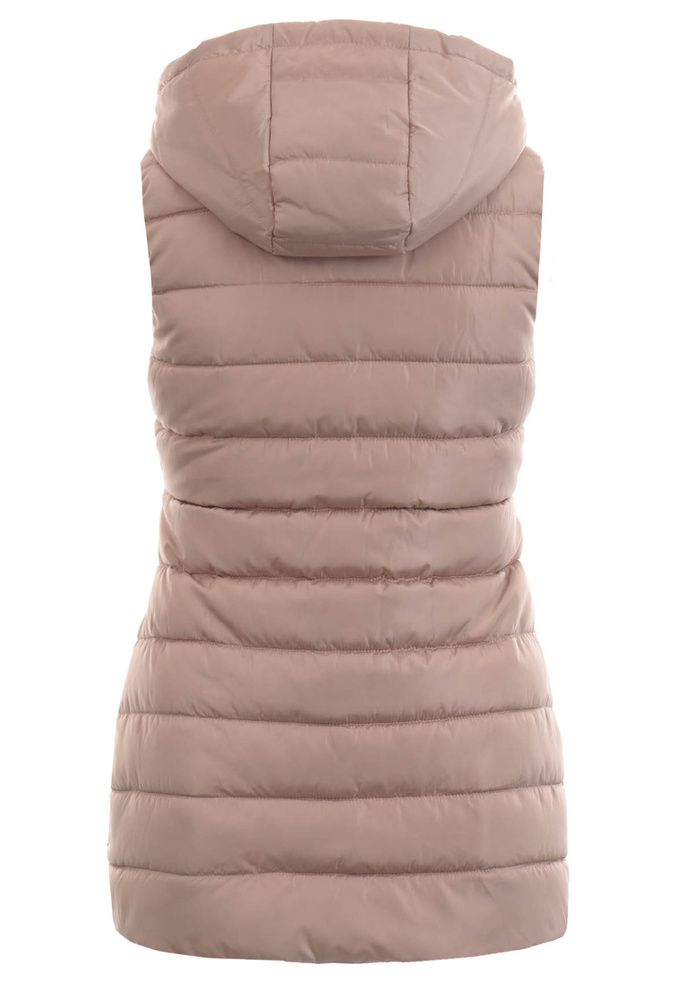 Damska Kamizelka Bezrękawnik Beżowy
