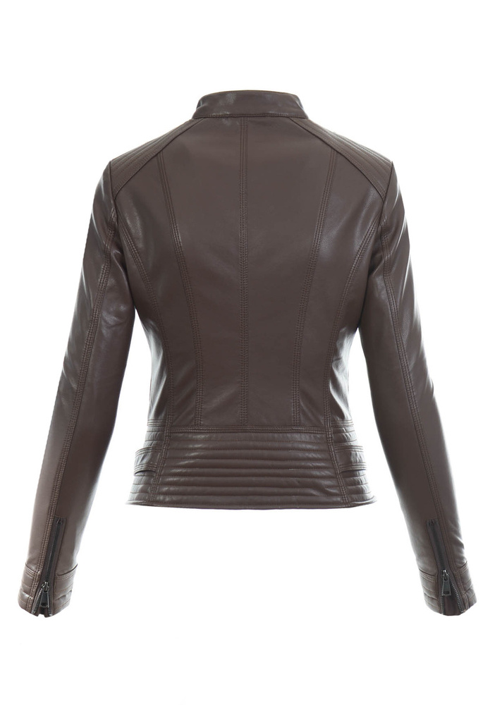 Damska Kurtka Ramoneska Brązowa