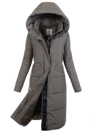 Damska Zimowa Ortalionowa Kurtka Brązowa