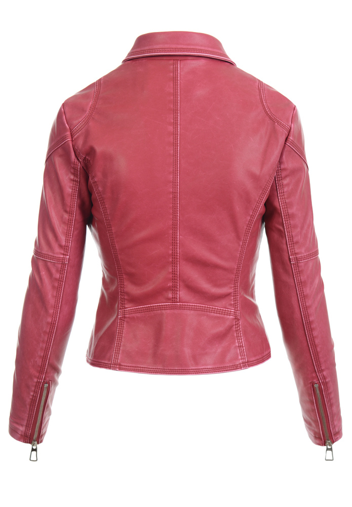 Damska Kurtka Ramoneska Czerwona