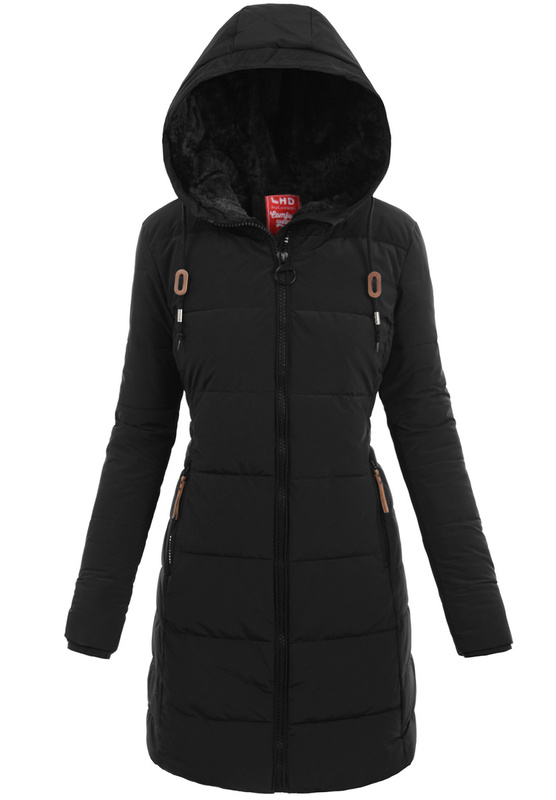 Damska Zimowa Ortalionowa Kurtka Czarna