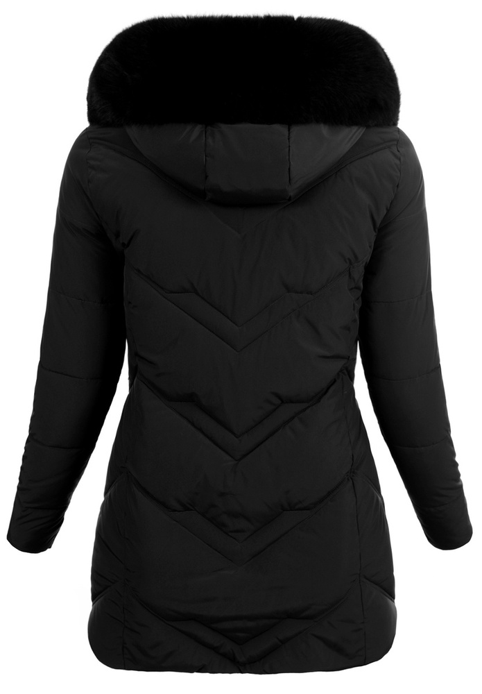 Damska Zimowa Ortalionowa Kurtka Czarna