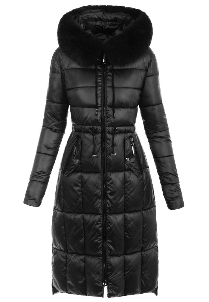 Damska Zimowa Ortalionowa Kurtka Czarna