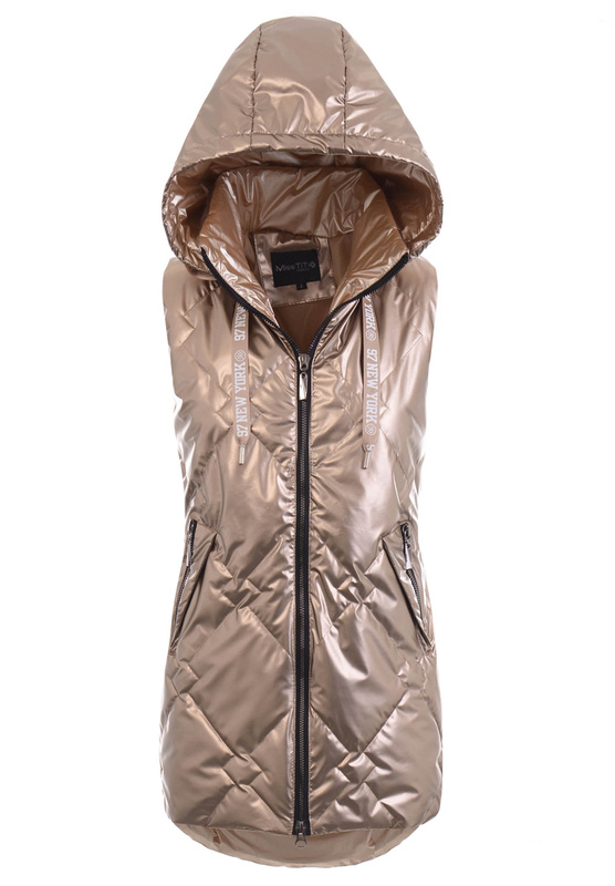 Damska Kamizelka Bezrękawnik Złoty