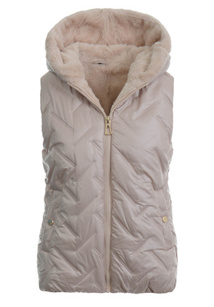 Damska Kamizelka Bezrękawnik Beżowy