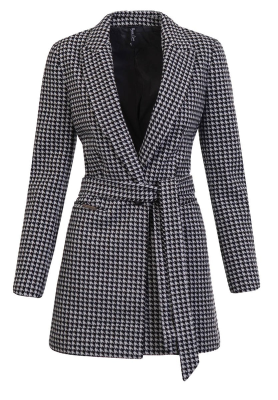 Damski Przejściowy Płaszcz Dzianina Szary