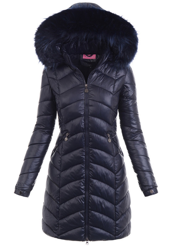 Damska Zimowa Ortalionowa Kurtka Granat