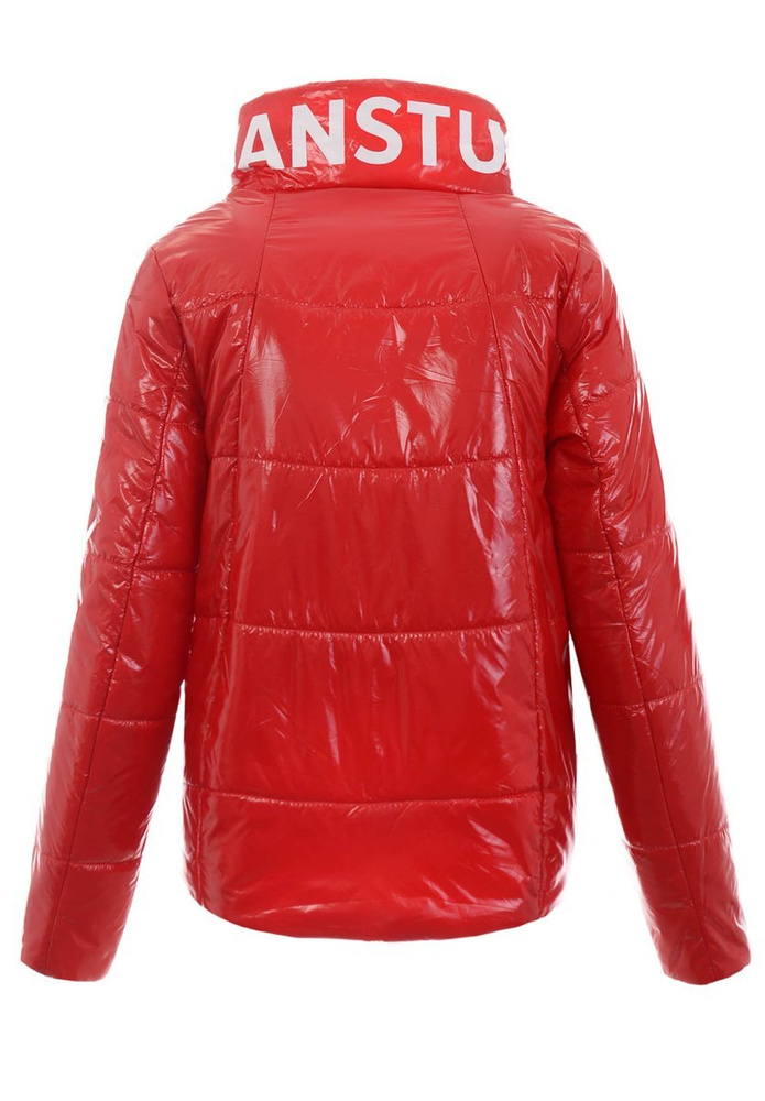 Damska Wiosenno-Jesienna Kurtka Czerwona