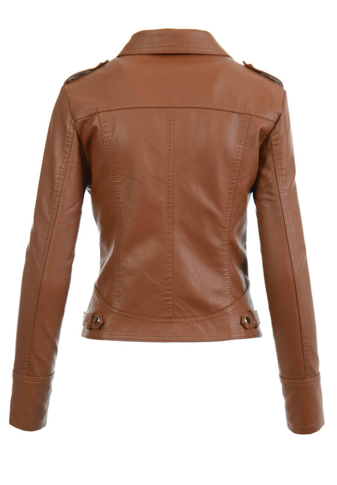 Damska Kurtka Ramoneska Ceglana