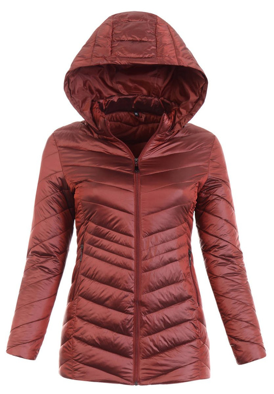 Damska Wiosenno-Jesienna Kurtka Rubinowa