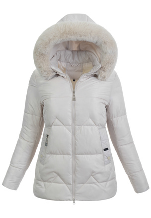Damska Kurtka Zimowa Ecru