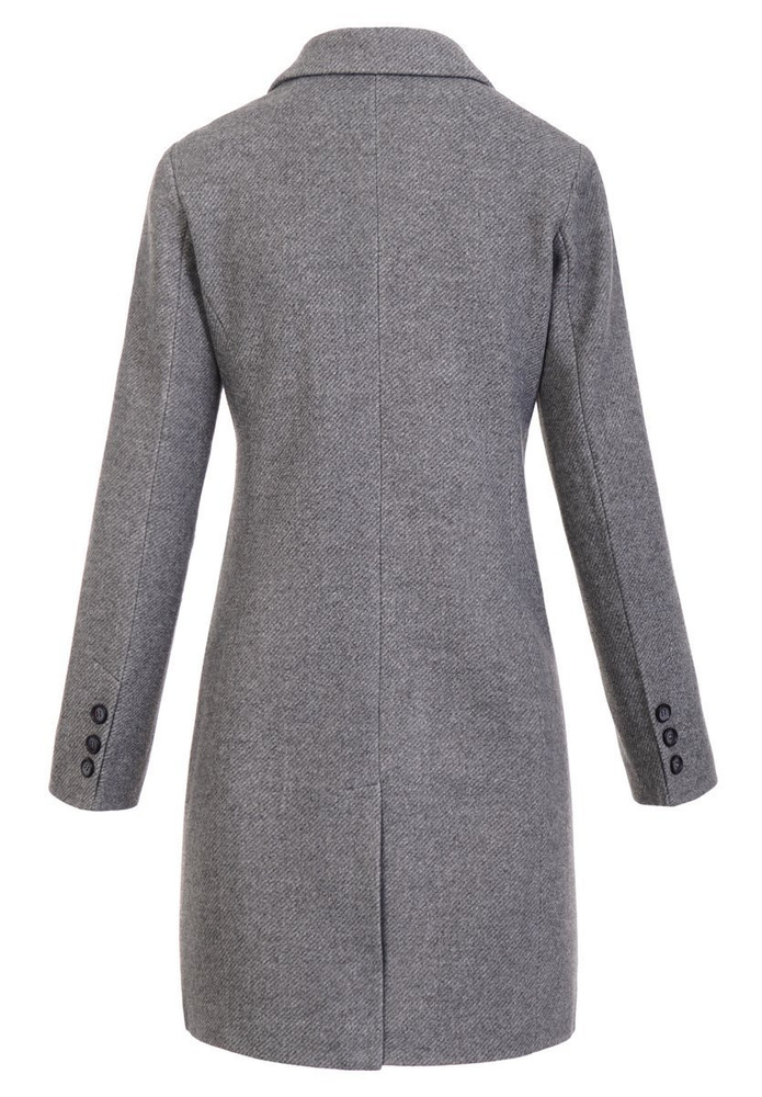 Damski Przejściowy Płaszcz Dzianina Szary