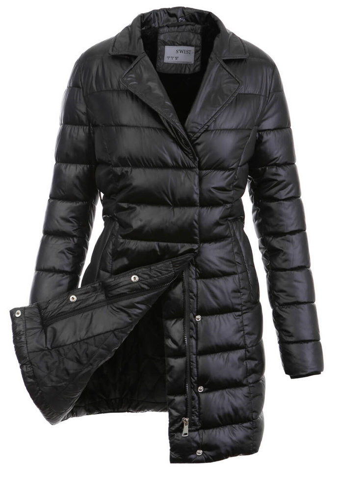 Damska Zimowa Ortalionowa Kurtka Czarna