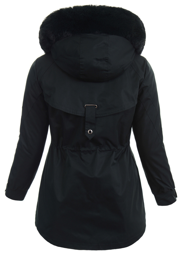 Damska Parka Kurtka Zimowa Butelkowo Zielona