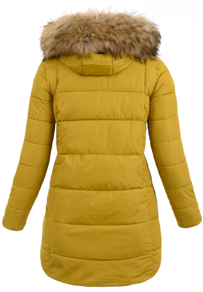 Damska Zimowa Ortalionowa Kurtka Żółta