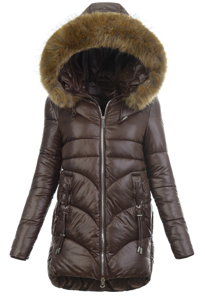 Damska Kurtka Zimowa Brązowa