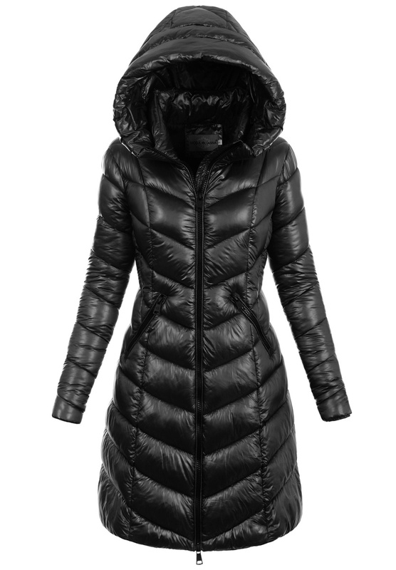 Damska Zimowa Ortalionowa Kurtka Czarna