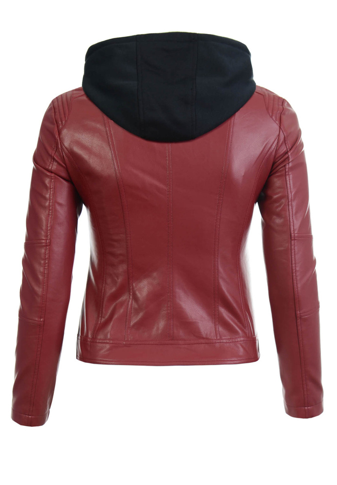 Damska Kurtka Ramoneska Bordowy