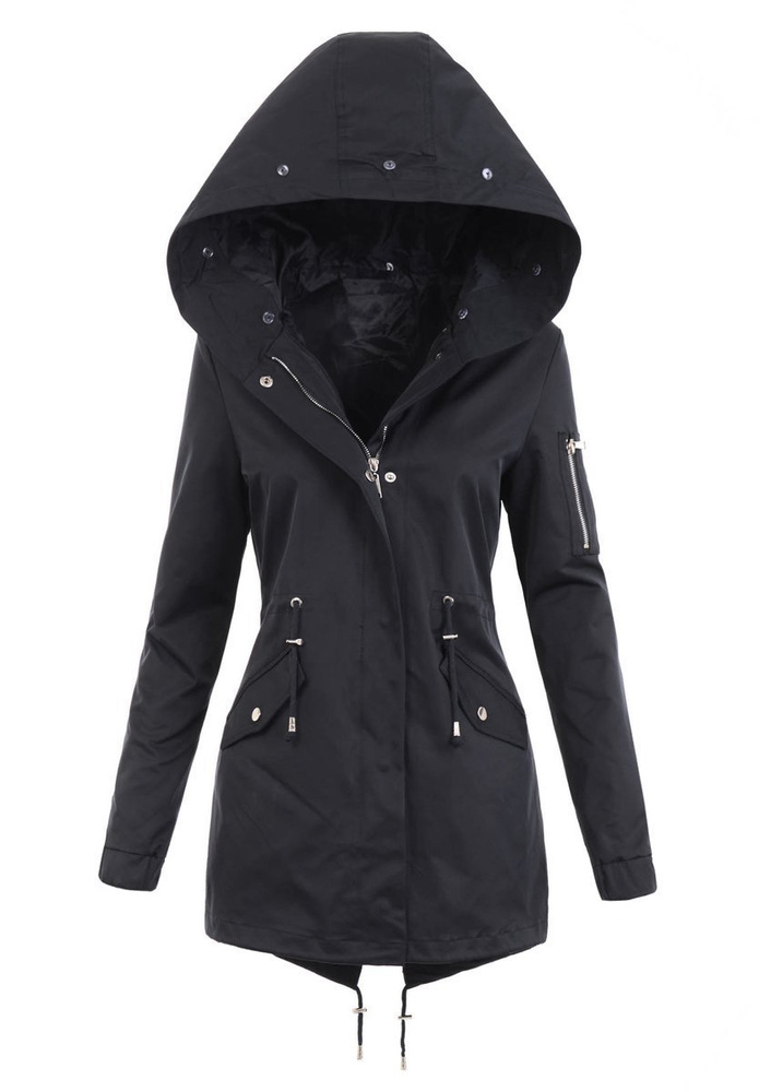 Damska Parka Kurtka 2w1 Zimowa Czarna