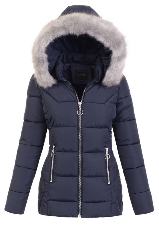Damska Zimowa Kurtka Ciemno Granatowa