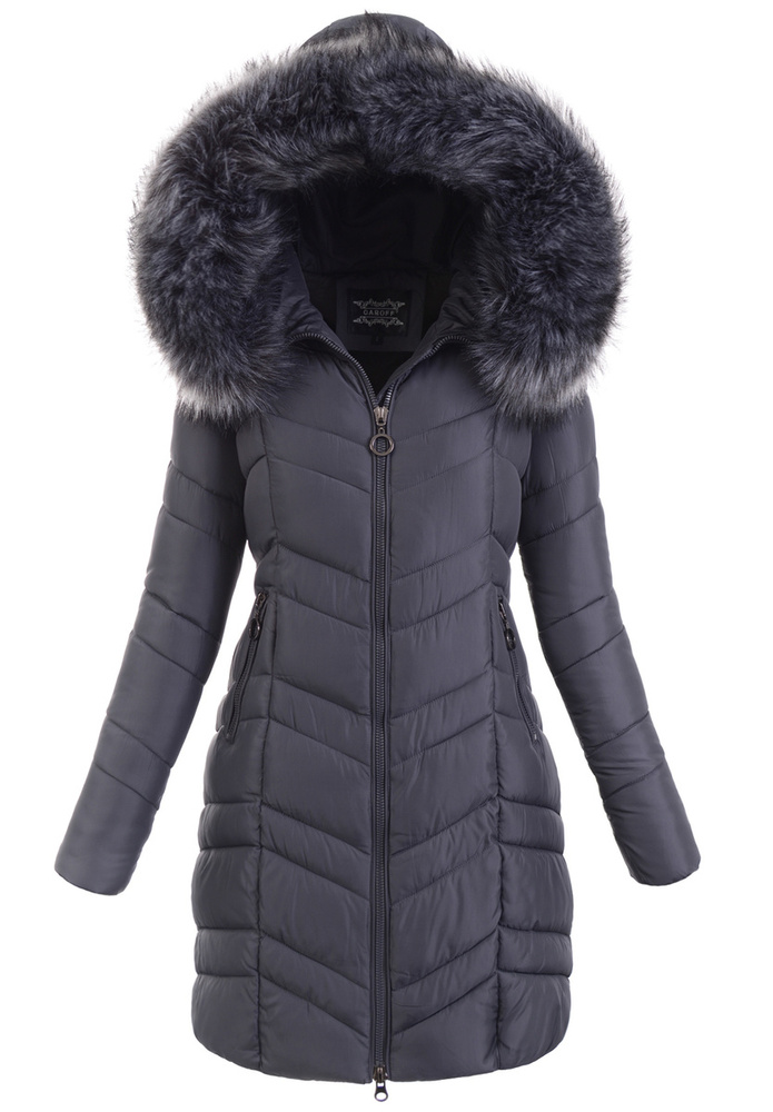 Damska Zimowa Ortalionowa Kurtka Szara