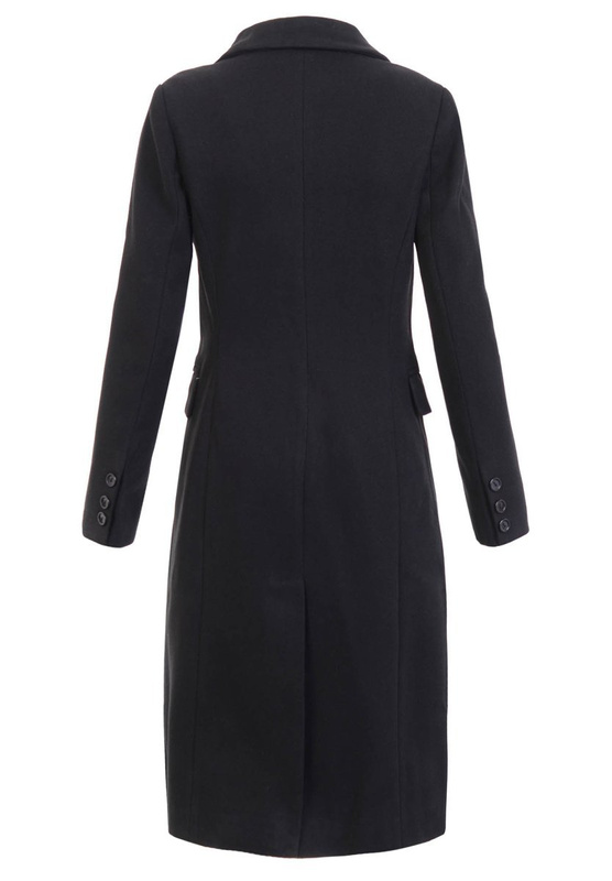 Damski Przejściowy Płaszcz Czarny