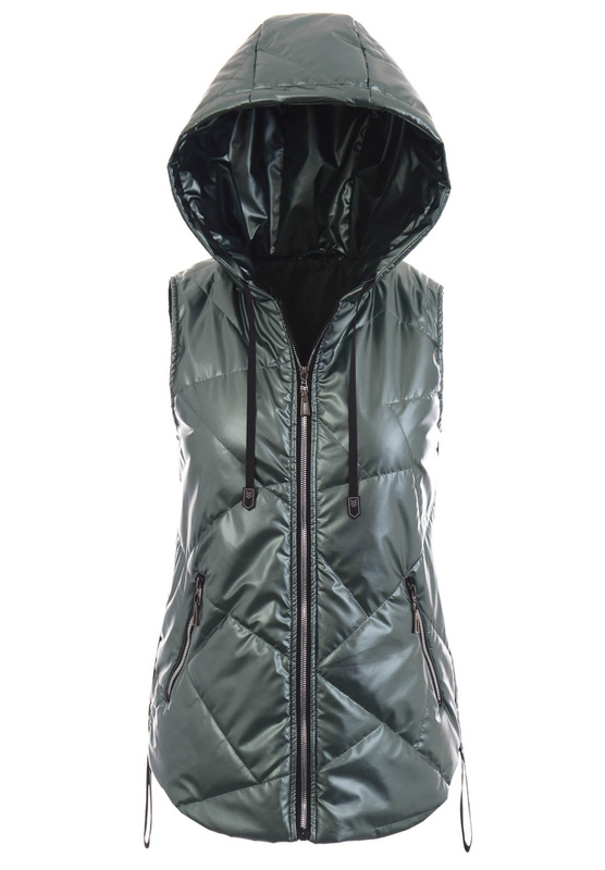 Damska Kamizelka Bezrękawnik Zielony